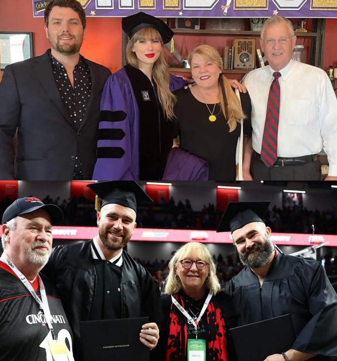 Brothers Jason and Travis Kelce Receive Support from Father Ed and Mother Donna for Surprise Graduation Ceremony in Cincinnati