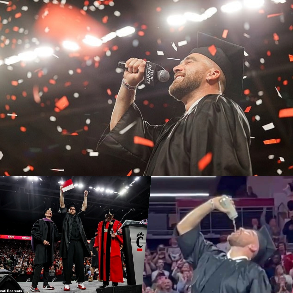 Travis Kelce FINALLY graduates college with brother Jason