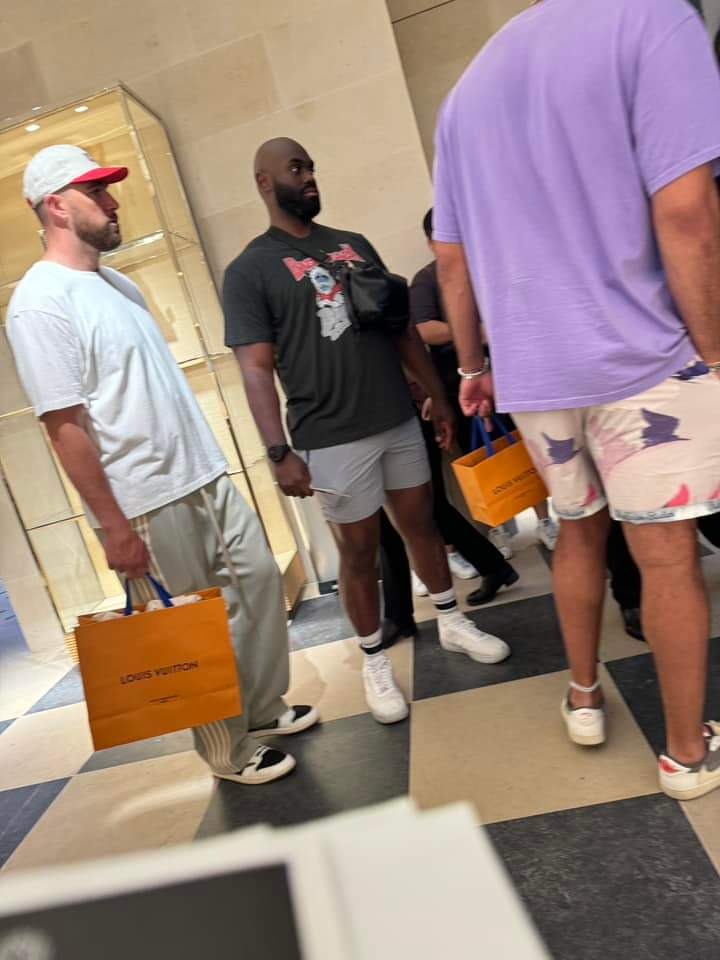 Travis Kelce Spotted Shopping at Louis Vuitton After Eras Tour in Paris.