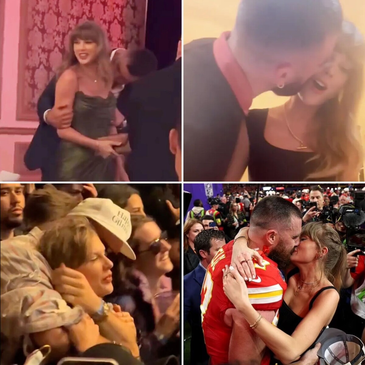 New footage show Travis Kelce can’t keep his hands off Taylor Swift as give a sweet kiss from gala date night