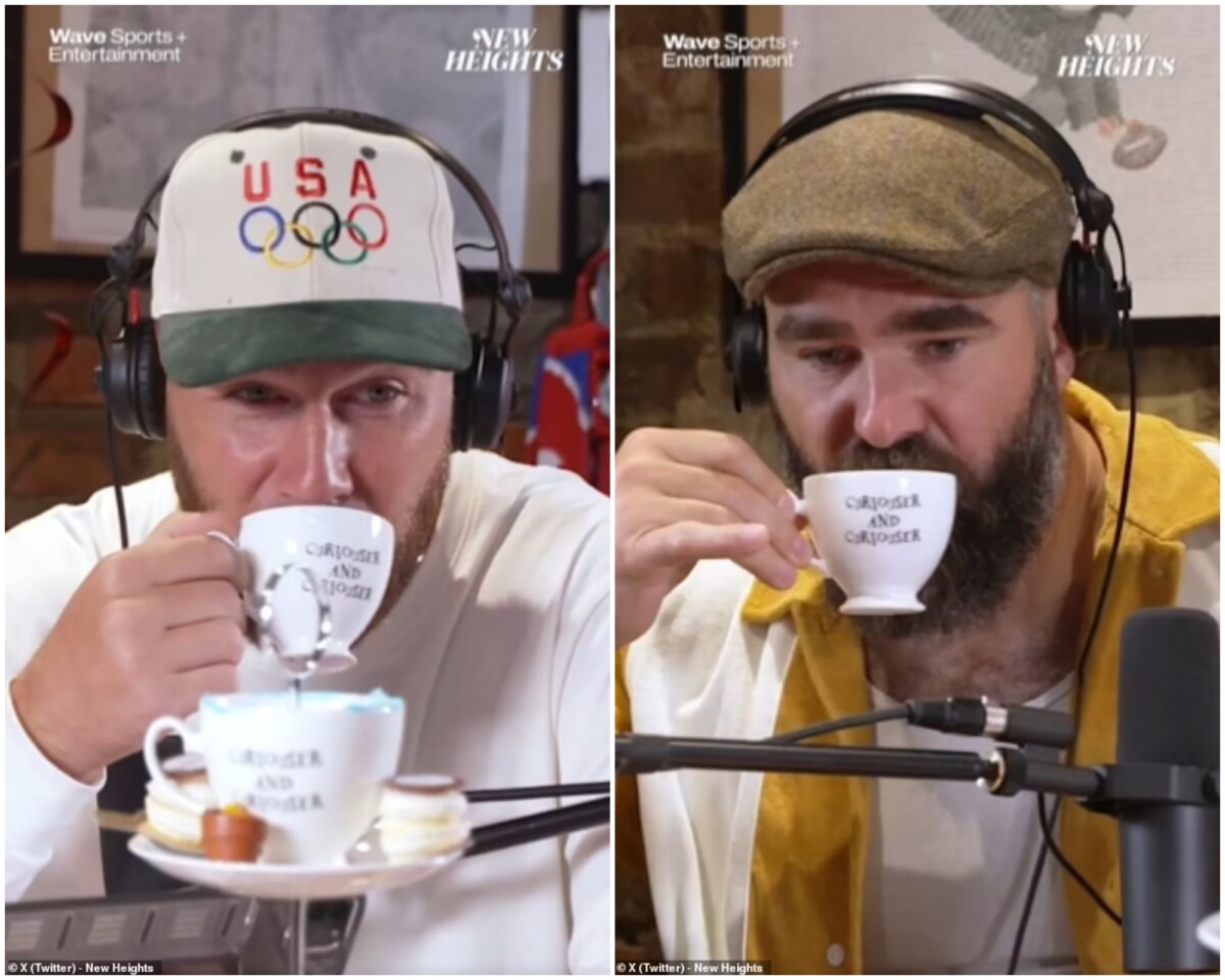 Jason and Travis Kelce try British tea in hilarious teaser clip for ‘London episode’ of New Heights