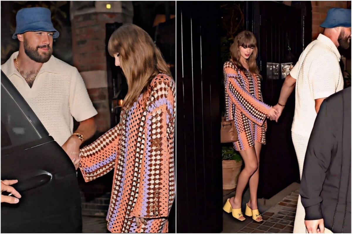 Taylor and Travis out together in London last night after the show